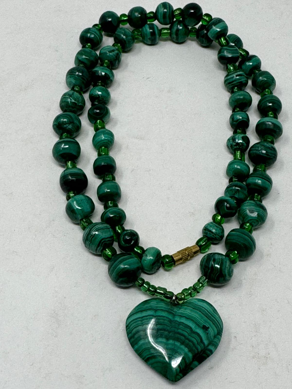 Malachite Heart Necklace