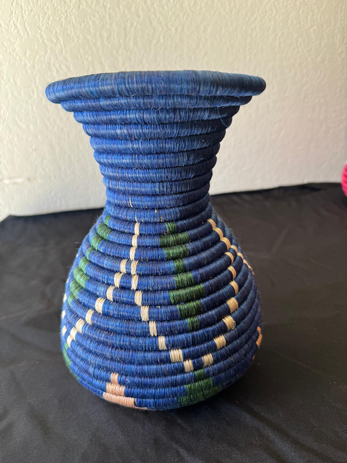 Blue Basket With Pattern