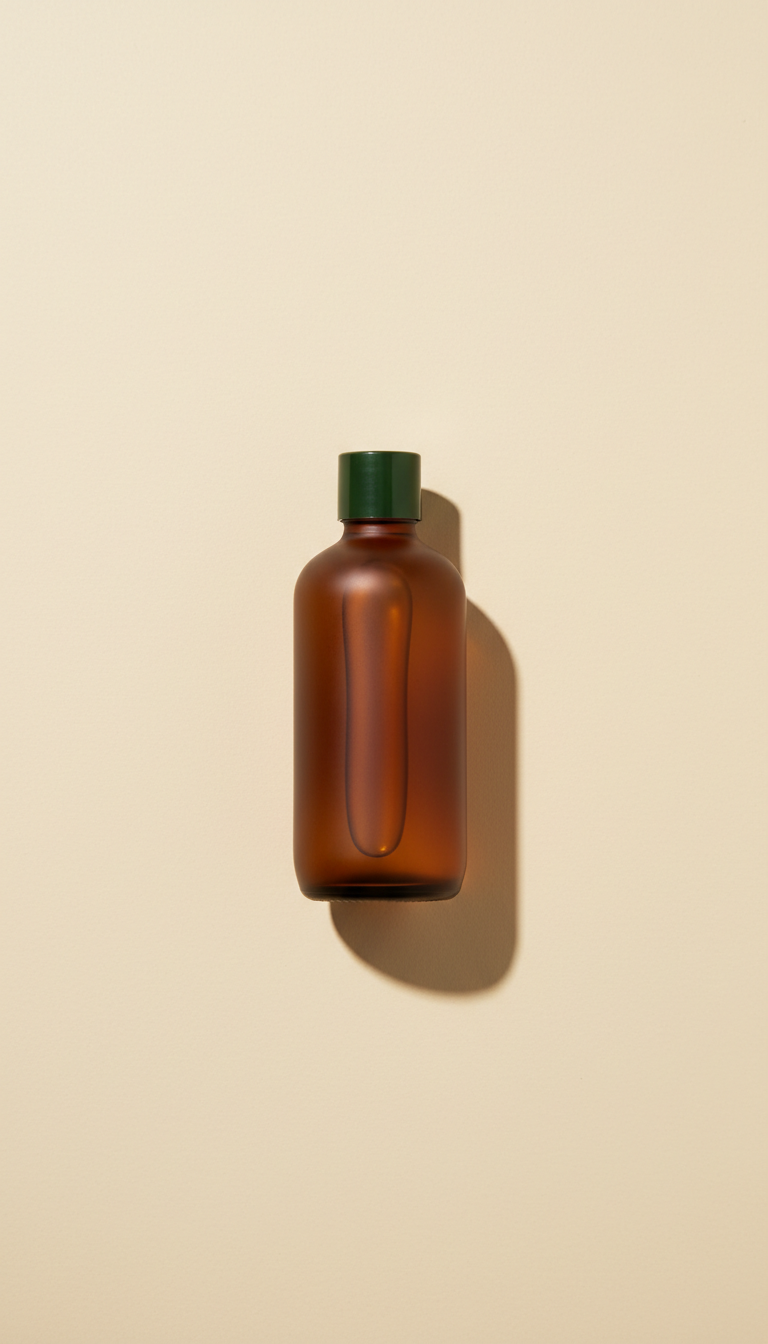 Shea and baobab body oil amber bottle