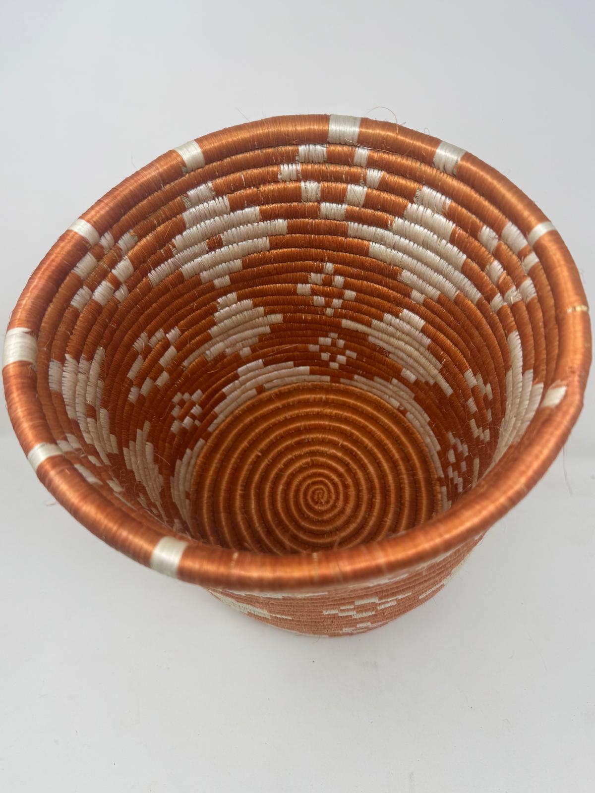 Orange/White Print Basket