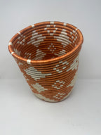 Orange/White Print Basket