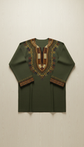 Nigerian dashiki in forest olive