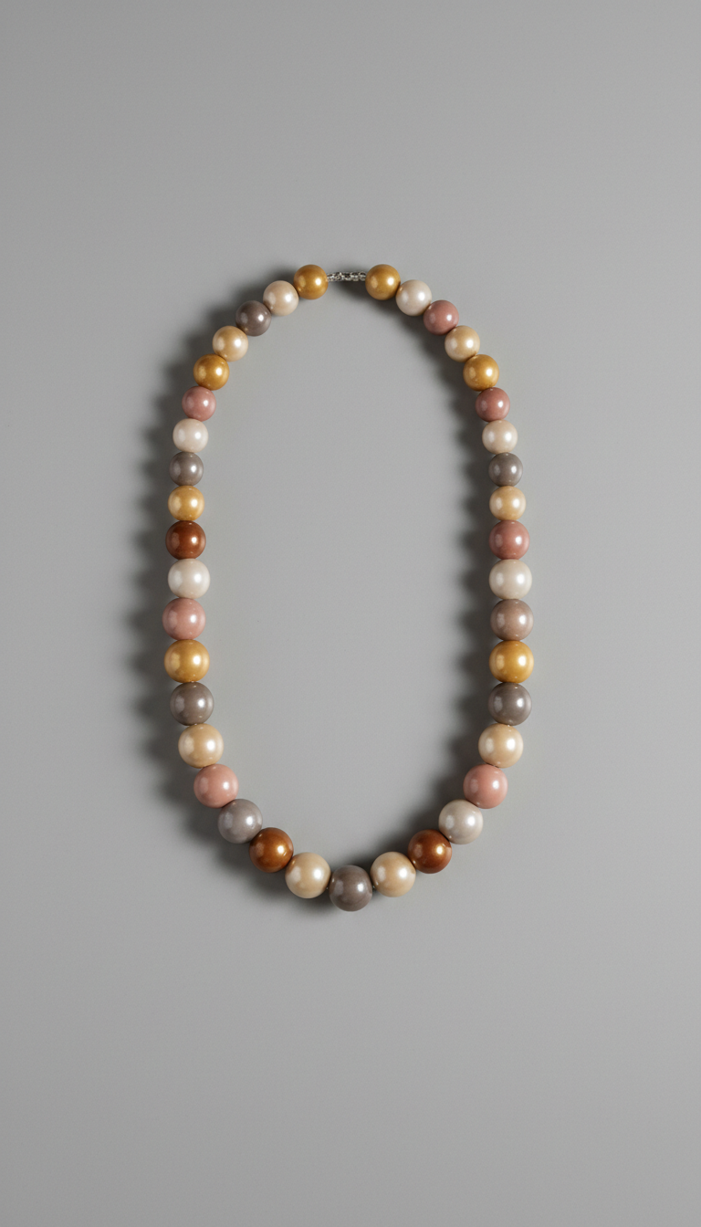 Glass Beaded Necklace With Earth Tones